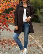 Peter Pan Collar Button-down Woolen Jacket