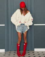 Embroidered Trim Single-breasted knit Cardigan