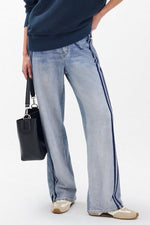 Light Blue Side-Striped Denim Jeans