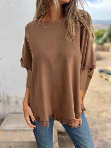 Long Sleeved Loose Fit Knit Top