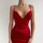 Satin Tassel Trim Slip Dress