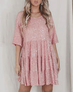 Sequin Loose Fit Mini Dress