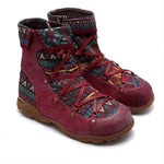 Ethnic Print Side Zipper Booties