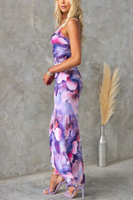 Tulip Floral One-shoulder Midi Dress
