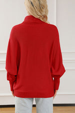 Merry Christmas Turtleneck Bat Sleeve Sweater