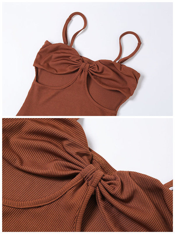 Spaghetti Strap Cutout Midi Dress