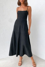Chic Ribbed Surface Slip Midi Dress