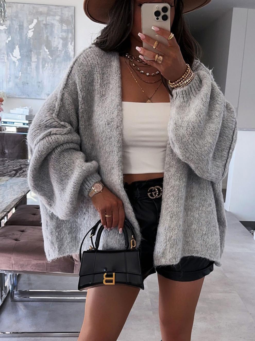 Comfy Solid Open Front Long Cardigan