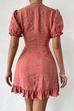 Dusty Pink Waist-Tie Mini Dress
