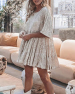 Sequin Loose Fit Mini Dress