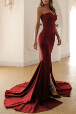 Red Off Shoulder Fishtail Dress