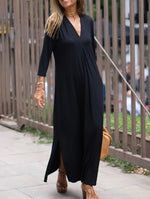 Casual Three-quarter Sleeve Sit Dress