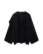 Asymmetric Scarf Detail Knitted Coat