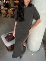 Elegant Knit Top and Maxi Skirt Matching Sets