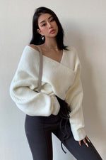 Crossover Front Knit Cropped sweater
