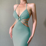 Elegant Bandage Bodycon Knitted Midi Dress