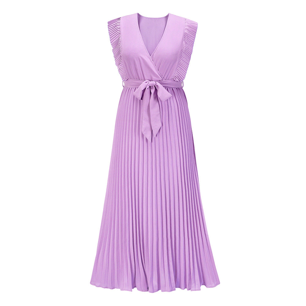 Sweet Ruffle Sleeve Chiffon Midi Dress