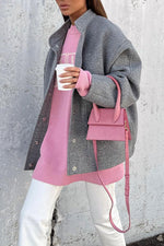Heather Gray Oversized Wool Coat