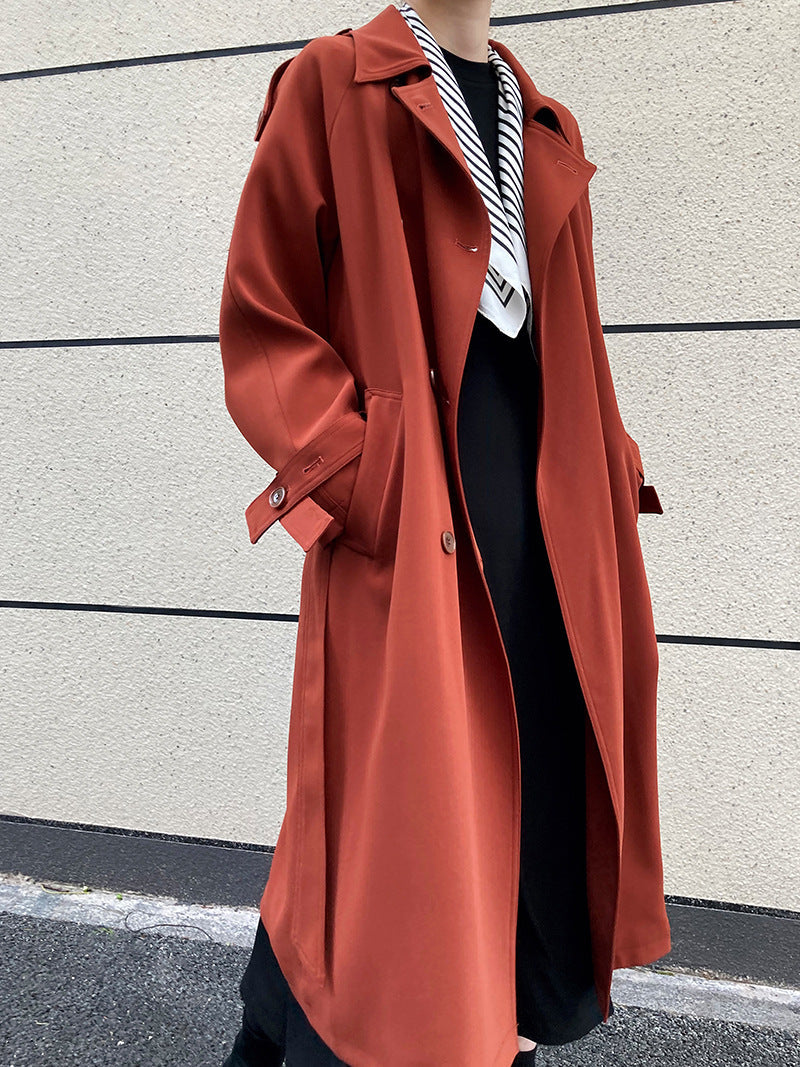 Double-Breasted Mid-Length Trench Coat