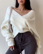 Crossover Front Knit Cropped sweater