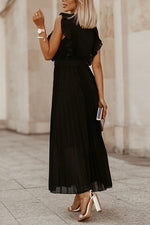 Sweet Ruffle Sleeve Chiffon Midi Dress