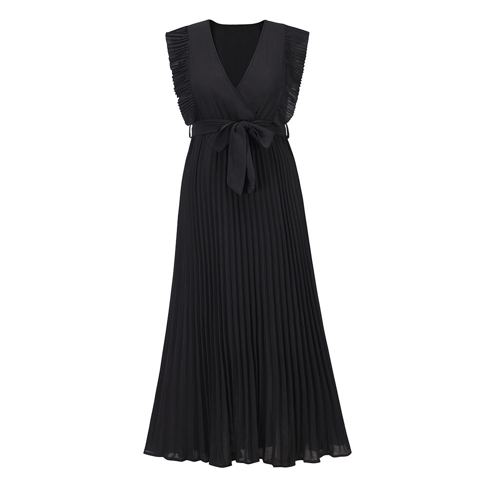 Sweet Ruffle Sleeve Chiffon Midi Dress