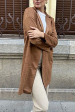 Casual Suede Trench Coat
