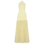 Yellow Polka Dot Paneled Maxi Dress