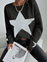 Star Print Pullover Knit Sweater