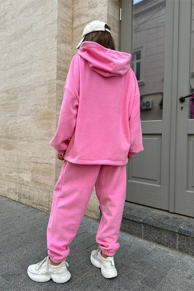 Casual Hooded Sweatshirt and Sweatpants Two Piece Set