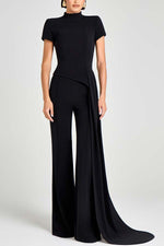 Sleek Short Sleeves Top and Pants Two Piece Set
