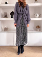 Gray Fuzzy Knit Cardigan