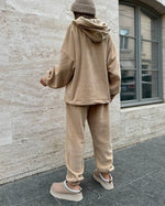Casual Hooded Sweatshirt and Sweatpants Two Piece Set