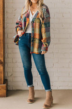 Multicolor Plaid Print Jacket