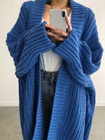 Chunky Ribbed Knit Long Cardigan