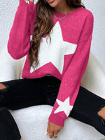 Star Print Pullover Knit Sweater