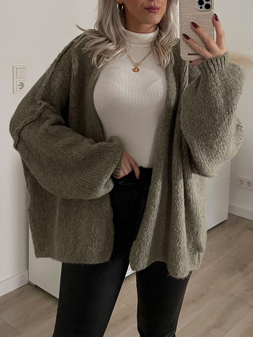 Comfy Solid Open Front Long Cardigan