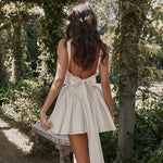 Peach Pink Back-Tie Backless Mini Dress