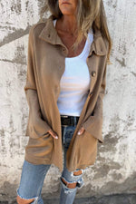 High Neck Button Placket Cardigan Jacket
