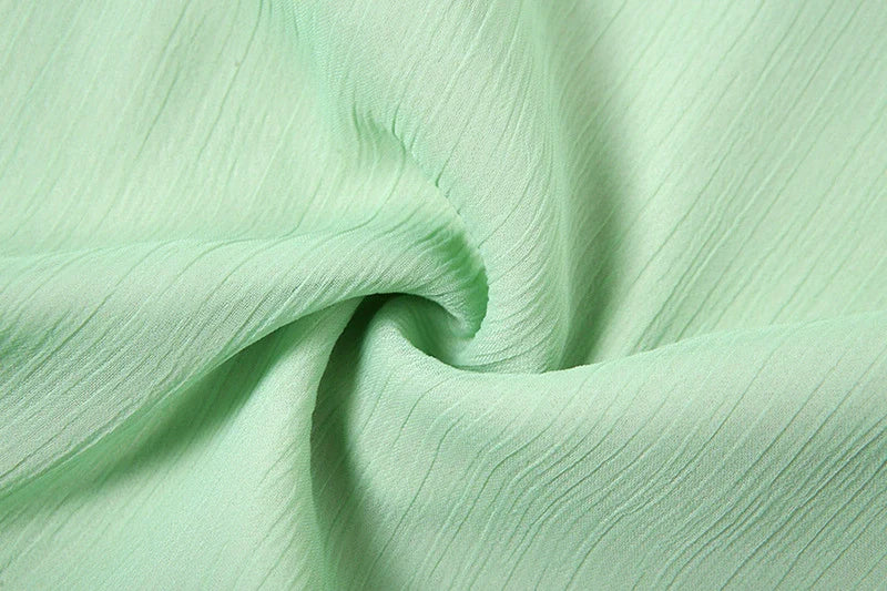 Green Square Neckline Mini Dress