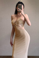 Elegant Bandage Bodycon Knitted Midi Dress