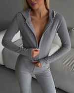 Homebody Club Slim-fit Hooded Two Piece Set