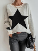 Star Print Pullover Knit Sweater