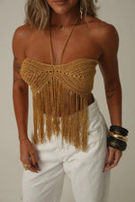 Crochet Tassle Halter Neck Top