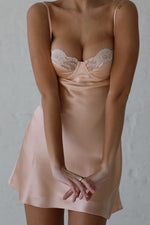 Elegant Lace Edge Slip Satin Dress