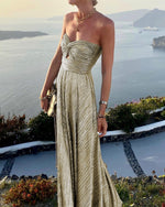 Strapless Sequined Bandeau Party Maxi Dress