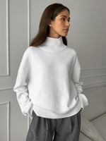 Solid Ribbed Edge Knit Pullover Sweater