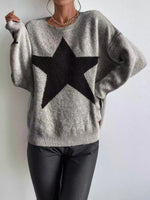 Star Print Pullover Knit Sweater