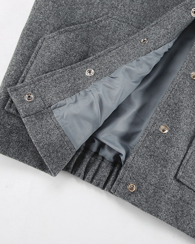 Heather Gray Oversized Wool Coat
