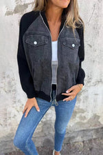 Casual Denim Paneled Jacket